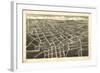 Statesville, North Carolina - Panoramic Map-Lantern Press-Framed Art Print