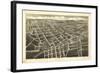 Statesville, North Carolina - Panoramic Map-Lantern Press-Framed Art Print