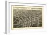 Statesville, North Carolina - Panoramic Map-Lantern Press-Framed Art Print