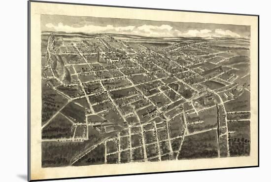 Statesville, North Carolina - Panoramic Map-Lantern Press-Mounted Art Print