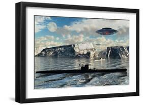Station 211 Is a Nazi-Alien Secret Base Said to Be in Operation at the Antarctic-Stocktrek Images-Framed Art Print