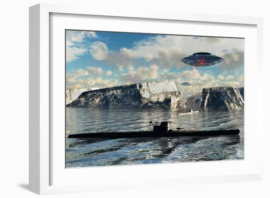 Station 211 Is a Nazi-Alien Secret Base Said to Be in Operation at the Antarctic-Stocktrek Images-Framed Art Print