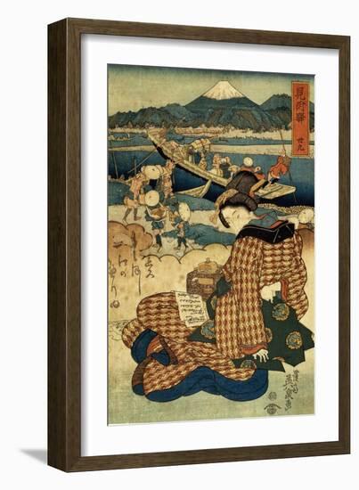 Station 29, Mitsuke (From the Series the Beauties of Tokaido), C1830-C1835-Ikeda Eisen-Framed Giclee Print