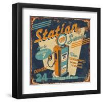 Station service-Bruno Pozzo-Framed Art Print