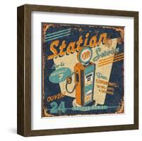 Station service-Bruno Pozzo-Framed Art Print