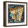 Station service-Bruno Pozzo-Framed Art Print