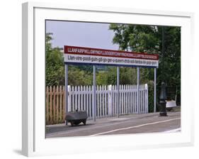 Station Sign at Llanfairpwllgwyngyllgo-Gerychwyrndrobwllllantysiliogogogoch-Nigel Blythe-Framed Photographic Print