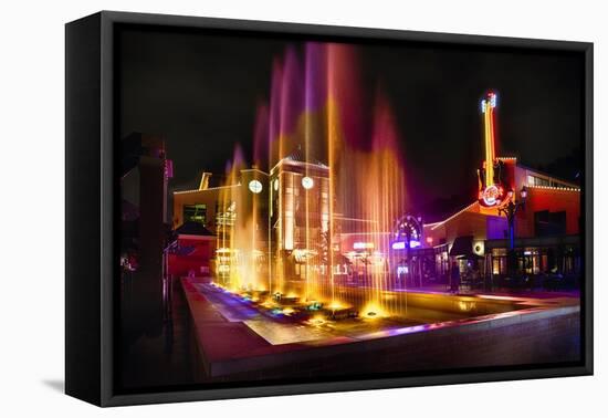 Station Square Night Scenic, Pittsburgh-George Oze-Framed Stretched Canvas