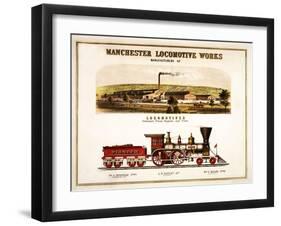 Stationary Locomotives and Tools-null-Framed Giclee Print