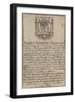 Stationers, James Adams, Trade Card-null-Framed Giclee Print