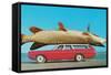 Stationwagon with Giant Trout-null-Framed Stretched Canvas