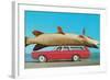 Stationwagon with Giant Trout-null-Framed Art Print