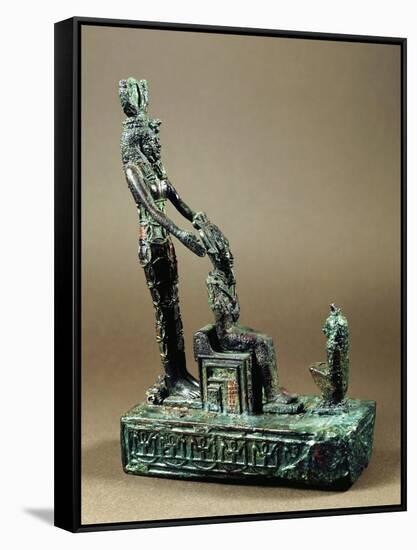 Statuary Group Representing the Sacred Triad of Osiris-null-Framed Stretched Canvas