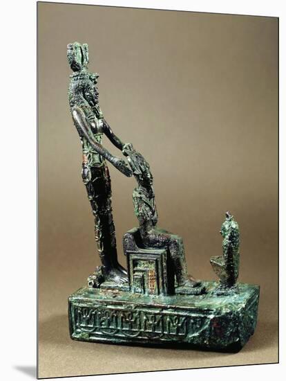 Statuary Group Representing the Sacred Triad of Osiris-null-Mounted Giclee Print