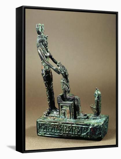 Statuary Group Representing the Sacred Triad of Osiris-null-Framed Stretched Canvas