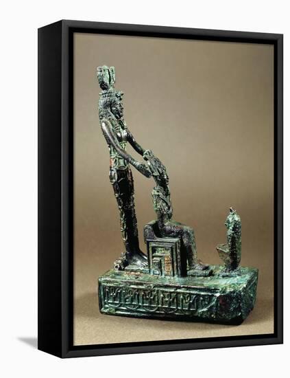 Statuary Group Representing the Sacred Triad of Osiris-null-Framed Stretched Canvas