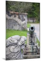 Statue and Cannon in Forbidden Purple City in Citadel, Hue, Thua Thien-Hue, Vietnam, Indochina-Ian Trower-Mounted Photographic Print