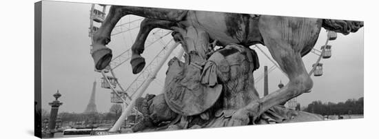 Statue and Carousel, Place De La Concorde, Paris, France-null-Stretched Canvas