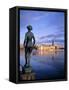 Statue and City Skyline, Stockholm, Sweden, Scandinavia, Europe-Sylvain Grandadam-Framed Stretched Canvas