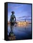 Statue and City Skyline, Stockholm, Sweden, Scandinavia, Europe-Sylvain Grandadam-Framed Stretched Canvas