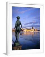 Statue and City Skyline, Stockholm, Sweden, Scandinavia, Europe-Sylvain Grandadam-Framed Photographic Print