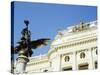 Statue and Detail of Facade of Bratislava's Neo-Baroque Slovak National Theatre, Slovakia, Europe-Richard Nebesky-Stretched Canvas