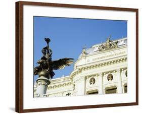 Statue and Detail of Facade of Bratislava's Neo-Baroque Slovak National Theatre, Slovakia, Europe-Richard Nebesky-Framed Photographic Print