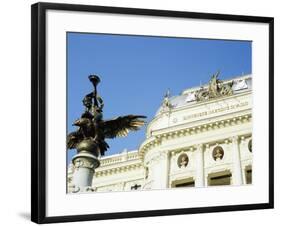 Statue and Detail of Facade of Bratislava's Neo-Baroque Slovak National Theatre, Slovakia, Europe-Richard Nebesky-Framed Photographic Print