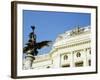 Statue and Detail of Facade of Bratislava's Neo-Baroque Slovak National Theatre, Slovakia, Europe-Richard Nebesky-Framed Photographic Print