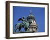 Statue and Dome of French Cathedral, Gendarmenmarkt, Berlin, Germany-Jean Brooks-Framed Photographic Print