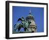 Statue and Dome of French Cathedral, Gendarmenmarkt, Berlin, Germany-Jean Brooks-Framed Photographic Print