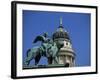 Statue and Dome of French Cathedral, Gendarmenmarkt, Berlin, Germany-Jean Brooks-Framed Photographic Print