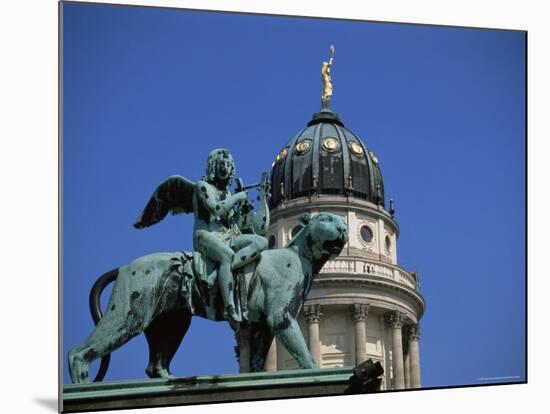 Statue and Dome of French Cathedral, Gendarmenmarkt, Berlin, Germany-Jean Brooks-Mounted Photographic Print