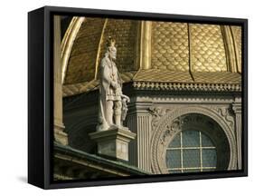 Statue and Golden Dome, Wawel Cathedral, Krakow, Unesco World Heritage Site, Poland-Jean Brooks-Framed Stretched Canvas