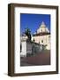 Statue and Railings in Piazza Reale with San Lorenzo Church, Turin, Piedmont, Italy, Europe-Mark Sunderland-Framed Photographic Print