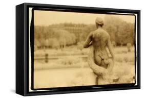 Statue and serpent, Luxembourg Gardens, Paris-Theo Westenberger-Framed Stretched Canvas