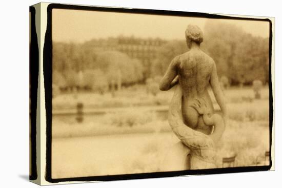 Statue and serpent, Luxembourg Gardens, Paris-Theo Westenberger-Stretched Canvas