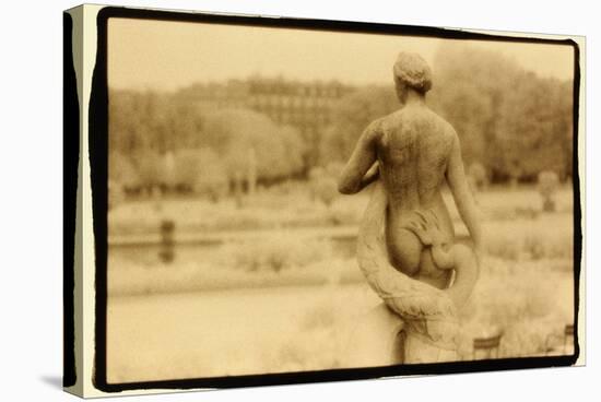 Statue and serpent, Luxembourg Gardens, Paris-Theo Westenberger-Stretched Canvas