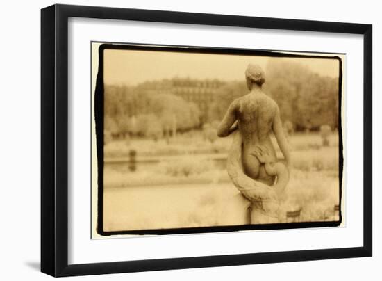 Statue and serpent, Luxembourg Gardens, Paris-Theo Westenberger-Framed Photographic Print