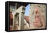 Statue at Bhagwati Shiva Temple, Dhulikhel, Kathmandu Valley, Nepal, Asia-Ian Trower-Framed Stretched Canvas