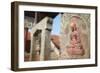 Statue at Bhagwati Shiva Temple, Dhulikhel, Kathmandu Valley, Nepal, Asia-Ian Trower-Framed Photographic Print