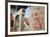 Statue at Bhagwati Shiva Temple, Dhulikhel, Kathmandu Valley, Nepal, Asia-Ian Trower-Framed Photographic Print