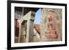 Statue at Bhagwati Shiva Temple, Dhulikhel, Kathmandu Valley, Nepal, Asia-Ian Trower-Framed Photographic Print