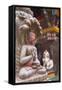 Statue at Bhimsen Temple, Kathmandu, Nepal, Asia-Ian Trower-Framed Stretched Canvas