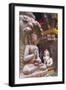 Statue at Bhimsen Temple, Kathmandu, Nepal, Asia-Ian Trower-Framed Photographic Print