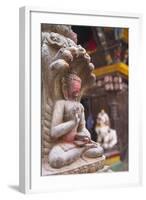 Statue at Bhimsen Temple, Kathmandu, Nepal, Asia-Ian Trower-Framed Photographic Print