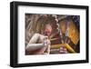 Statue at Bhimsen Temple, Kathmandu, Nepal, Asia-Ian Trower-Framed Photographic Print