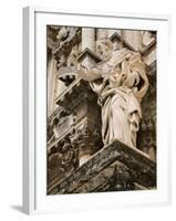 Statue at Duomo Cathedral, Ortygia Island, Syracuse, Sicily, Italy-Walter Bibikow-Framed Photographic Print