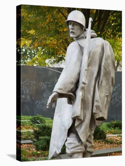 Statue at Korean War Memorial, Washington DC, USA-Scott T. Smith-Stretched Canvas