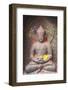 Statue at Swayambhunath Stupa, UNESCO World Heritage Site, Kathmandu, Nepal, Asia-Ian Trower-Framed Photographic Print